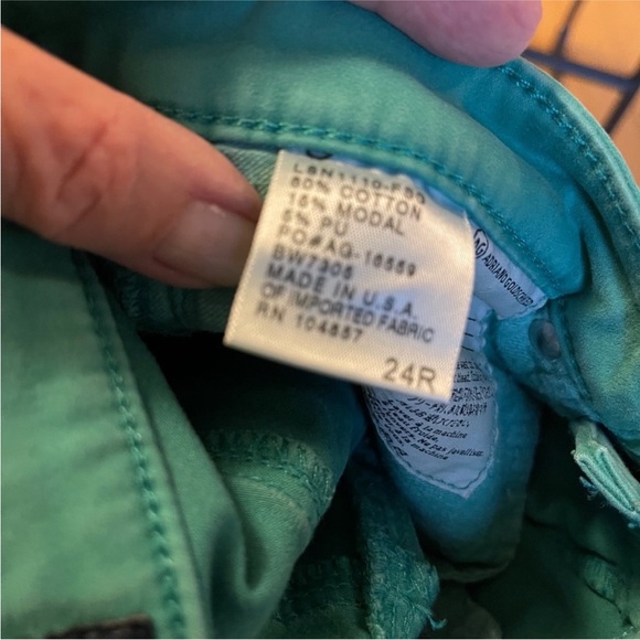 AG Women's Teal Cigarette Jeans - Picture 4 of 5